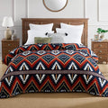 CASAAGUSTO Boho Sherpa Throw Blanket, Aztec King Size Blanket, Ultra Soft, Warm, Cozy, Plush, Thick Fleece Bohemian Throw Blanket for Couch, Bed, Sofa (Navy 108 * 90 Inch)-Ruum Studio Home