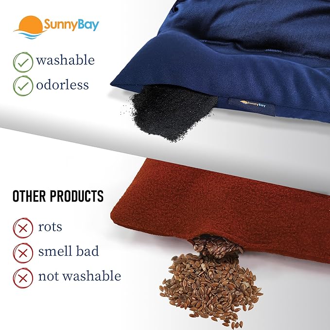 SunnyBay USA-Made 4-lbs Lava Sand Microwave Heating Pad with Organic Cotton Fabric for Cramps and Body Pain, Superior Heat Retention, Washable, Odorless, Weighted, 8x12 Inches-Ruum Studio Home