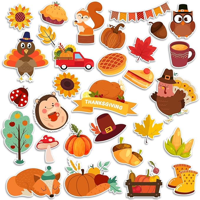 Window Clings Stickers for Kids Window Gel Clings Decals Thick Gel Clings Toddlers and Adults Classroom Home Nursery Airplane Birthday Party Supplies (Fall)-Ruum Studio Home