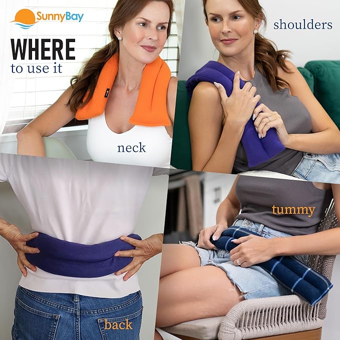 SunnyBay Microwave Heating Pad for Neck and Shoulders, Versatile Bean Bag Moist Heating Pad, Microwavable Neck Wrap, Weighted Hot or Cold Therapy, Made in USA (Purple)-Ruum Studio Home