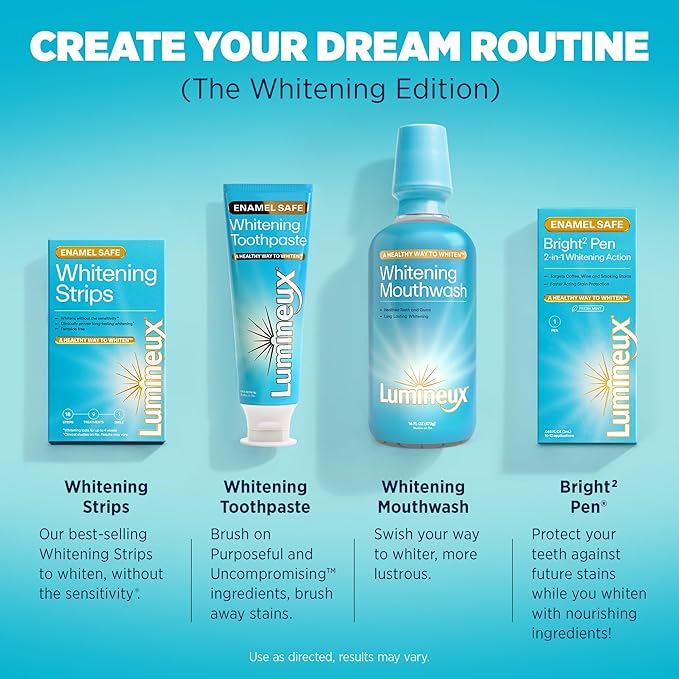 Lumineux Teeth Whitening Mouthwash, 16 Oz. 2 Pack - Peroxide Free - Whitening Without The Sensitivity - NO Alcohol, Fluoride & SLS Free-Ruum Studio Home