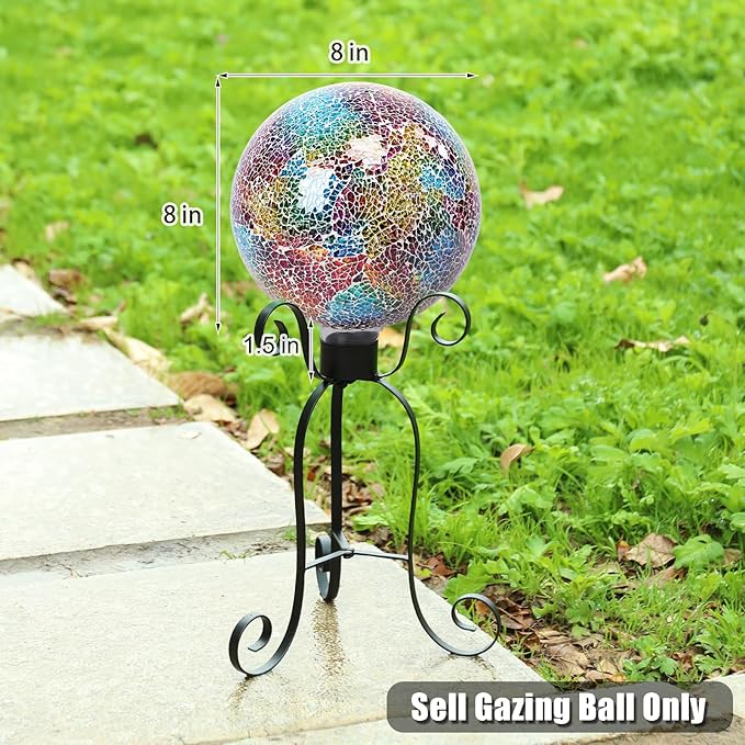 VCUTEKA Gazing Ball, 8" Glass Gazing Balls Sphere for Garden Lawn Outdoor Ornament Yard Decorative-Ruum Studio Home