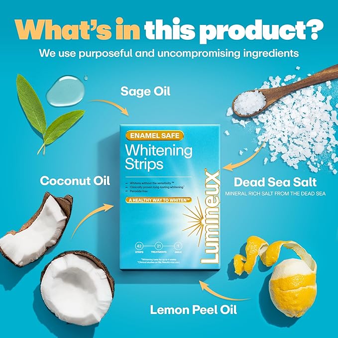 Lumineux Teeth Whitening Strips 21 Treatments – Peroxide Free - Enamel Safe for Whiter Teeth - Whitening Without The Sensitivity - Dentist Formulated - Sensitivity-Ruum Studio Home