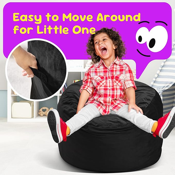 Hobestluk Bean Bag Chairs 2.5FT Bean Bag Chair with Memory Foam Filled & Machine Washable Cover,Beanbag Chair, Small Bean Bag Chairs for Playroom, Living Room, Bedroom-Ruum Studio Home