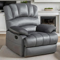 Luxlen Manual Recliner Chair, Reclining Chair with Overstuffed Armrest and Backrest, Living Room Single Sofa Recliners,Light Grey-Ruum Studio Home