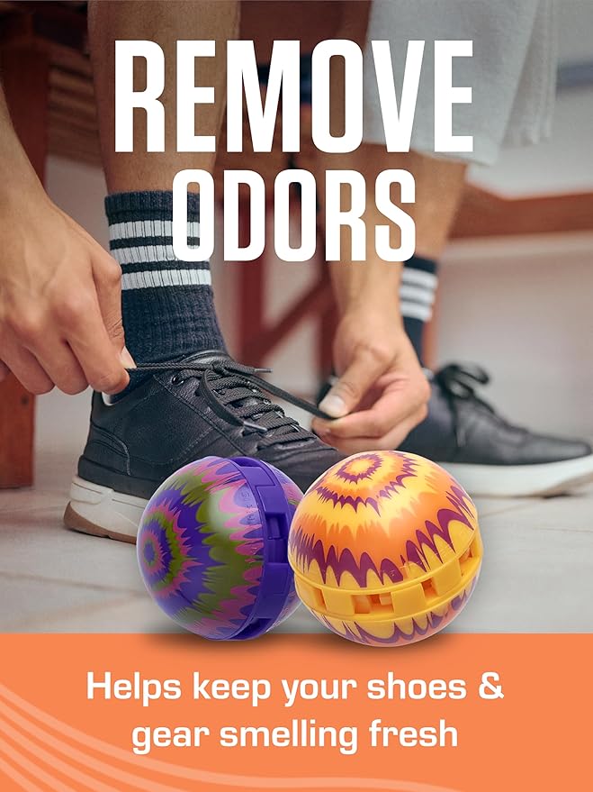 Sneaker Balls Odor-Fighting Shoe Fresheners, Eliminates Unpleasant Smells, Perfect For Sneakers, Gym Bags, Gear Bags, Drawers, Lockers, And More!, Fireside X-Mas, 6 Pack-Ruum Studio Home