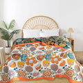 Boho Throw Blanket for Bed - 100% Pure Cotton Ultra Soft Rustic Quilt - Farmhouse Decor Bed Blankets, All Season Rustic Throw for Sofa Couch Chair(80''x 90'', Floral Print 2)-Ruum Studio Home