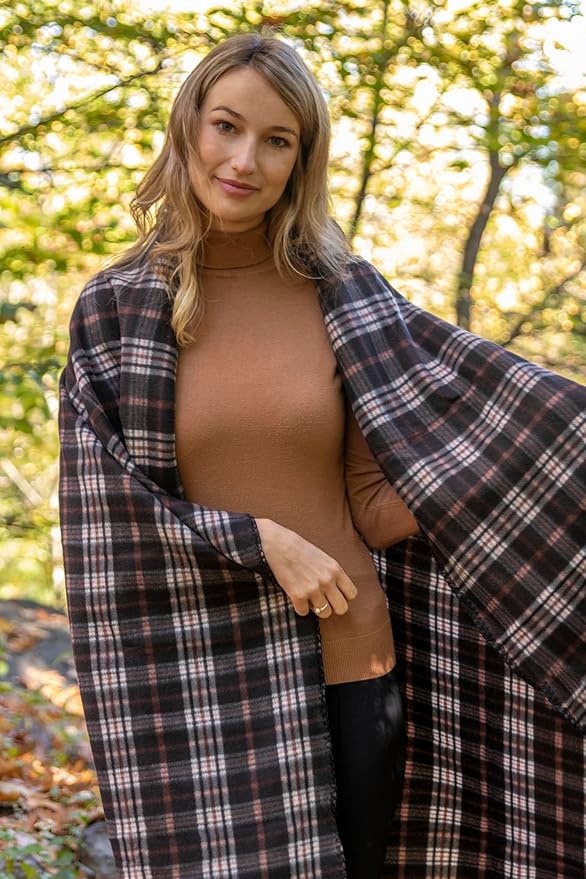 50x60 Throw Blankets, Plaid Fleece Throw Blankets for Bedroom, Couch, Livingroom, Chair, Pets, Outdoors-Ruum Studio Home