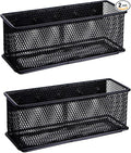 dedoot Magnetic Pencil Holder, Black Mesh Pen Organizer Strong Magnetic Storage Basket Organizes Pens, Pencils, Markers for Whiteboard, Locker, Fridge, Cubicle Desk, Offices 6.3x2.3x2.6inch,2 Pack-Ruum Studio Home