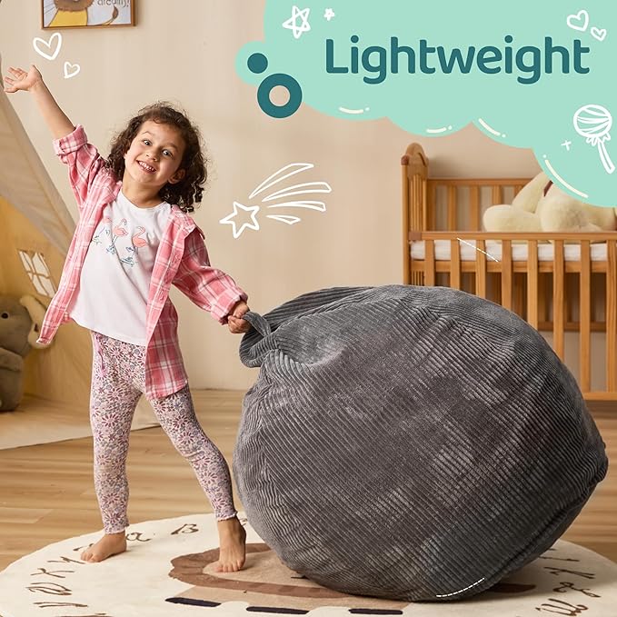 Bean Bag Chairs Teardrop Bean Bag Chair Beanbag Chair with Memory Foam Filled Machine Washable Cover for Living Room, Bedroom (Small,Grey)-Ruum Studio Home