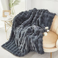 RYNGHIPY Faux Fur Throw Blanket Double Side Thick and Warm Plush Fluffy Faux Rabbit Fur Decoration for Couch Sofa Chair and Bed Cozy Winter Blanket (Dark Grey, 63''x79'')-Ruum Studio Home