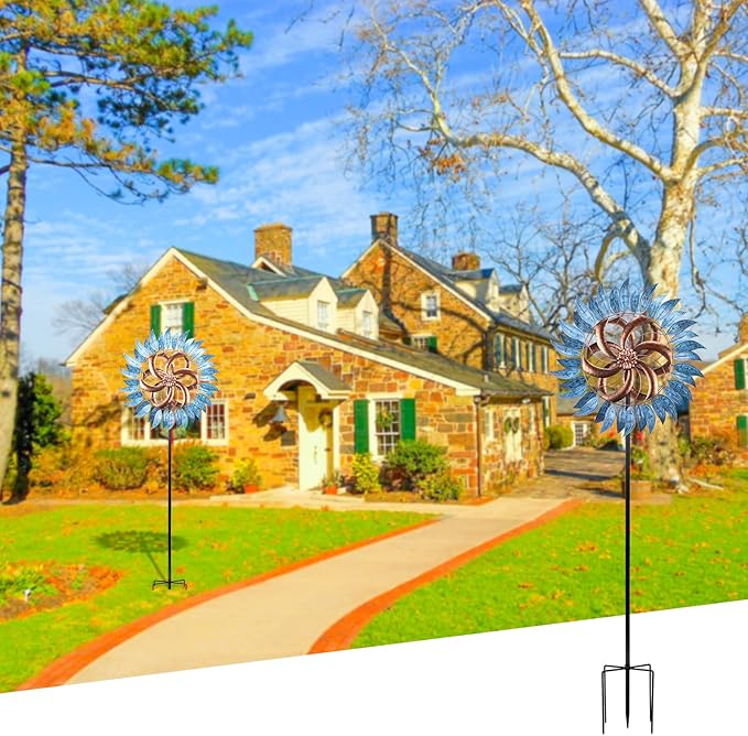 Wind Spinner Large Wind Mill Metal Outdoor Indoor Large Two-Way Wind Sculptures for Garden Patio Yard Decor-Ruum Studio Home