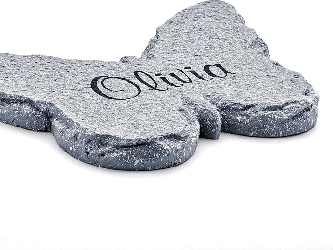 Let's Make Memories Personalized Garden Décor - Custom Garden Stone - Indoor/Outdoor - for Mom or Grandma - for Her - Engraved - Durable Resin - Butterfly Stone-Ruum Studio Home