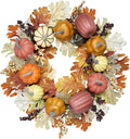 24 inch Fall Wreaths for Front Door Outside Autumn Wreath Fall Decorations for Home Decor Pumpkin Wreath for Farmhouse Holiday Thanksgiving Harvest Halloween Outdoor Indoors Fall Front Porch-Ruum Studio Home