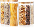 ComSaf Glass Food Storage Jars Set of 6, Tall Glass Storage Containers with Lids, Spaghetti Jar, Canisters Set for the kitchen, Pasta, Flour, Nuts, Oat, Coffee and Sugar Container, Pantry Organization-Ruum Studio Home