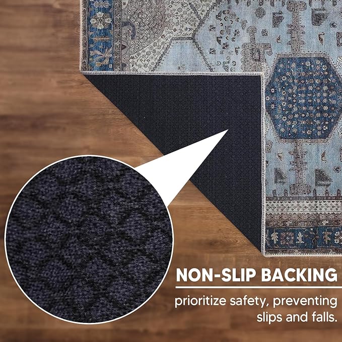 Keen Home Design 2x3 Rug - Machine Washable Entry Rug with Non-Slip Backing, Ideal for Enteryway, Kitchen, Bathroom, Laundry Room - Vintage, Easy Clean, Durable, Low Pile Rug - (2' x 3')-Ruum Studio Home