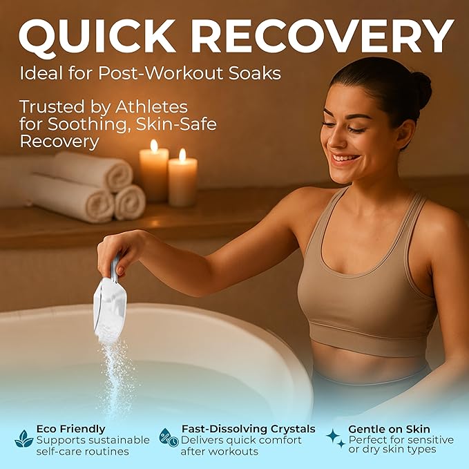 Epsom Salt Bath Soak 45 lb Bucket – Unscented, Pure Epsom Salt Bulk Crystals, Magnesium Sulfate for Full Body or Foot Soaks, Resealable Container with Scoop for Home Bath Use-Ruum Studio Home