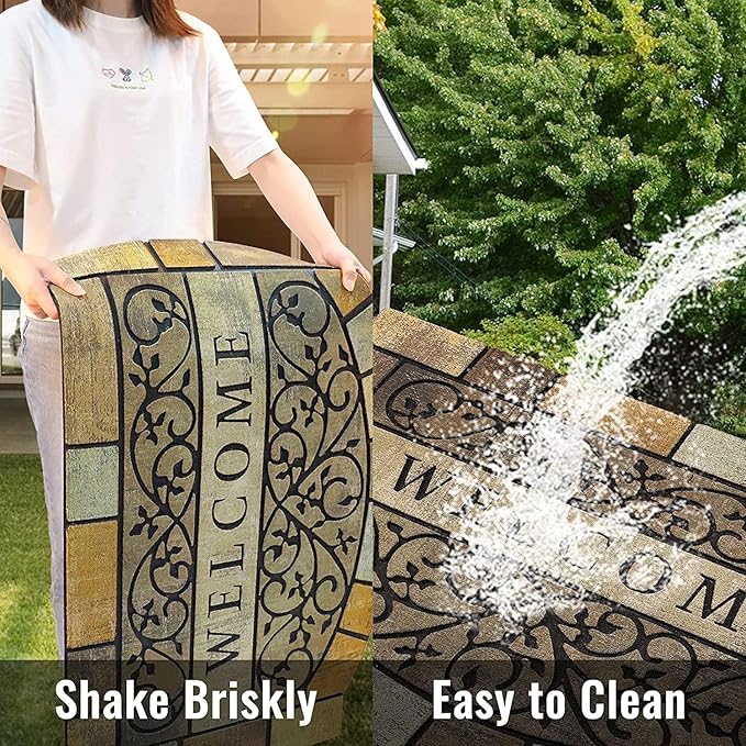 Durable Welcome Door Mats, 24"x36" Heavy-Duty Large Outdoor Mat for Front Door with Non-Slip Rubber Backing for Outside Entry, Garage, Patio, High Traffic Area-Ruum Studio Home