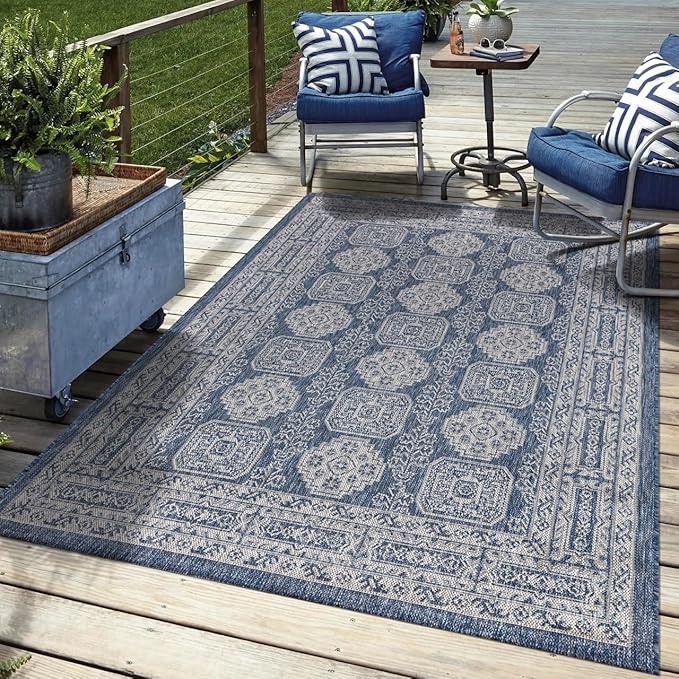 Keen Home Design Terrace Outdoor Throw Rug - 3x5 Washable Indoor/Outdoor Rug for Patio, Kitchen, Balcony, Beach, Garden, Deck and Porch, Size: 3'x5'-Ruum Studio Home
