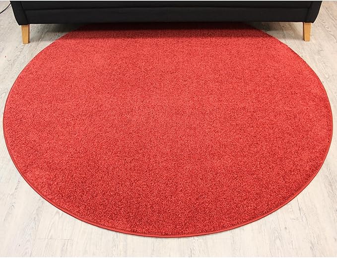 KOECKRITZ Soft and Colorful Kids Classroom Area Rugs (Passes Flammability Pill Test) Many Sizes and Bright Colors to Select from (11' Round, Fire Engine)-Ruum Studio Home