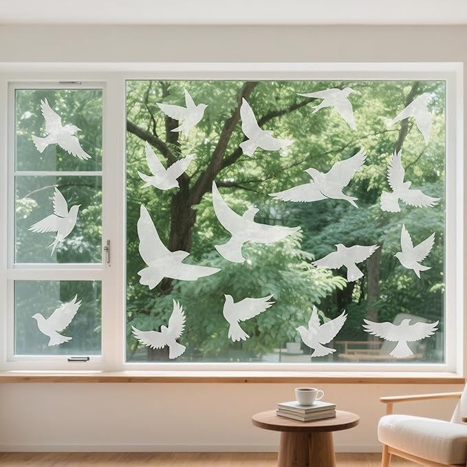 9 Sheets Bird Window Clings, Protect and Save Bird Strikes Window Stickers, Glass Door Stickers Decals, Stop Birds Flying into Windows Accessories Home Decorations-Ruum Studio Home