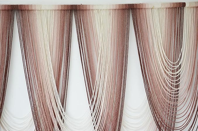 IOWER Macrame Wall Hanging Pink Dip-Dyed Large Macrame Wall Decor For Living Room Boho Fiber Art 57" W x 41" L-Ruum Studio Home