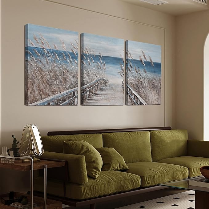 Canvas Wall Art Decor Large Wall Art Pictures for Living Room Beach Coastal Wall Art Decor Artwork for Walls Landscape Natural Wall Art Prints Art Work For Room Office Home Wall Decor 24" X 36" X 3pcs-Ruum Studio Home
