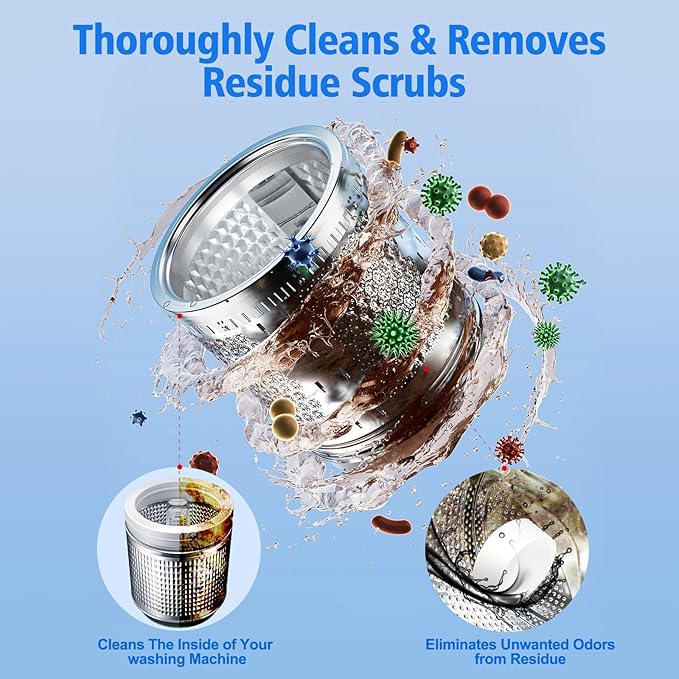 USKICH Washing Machine Cleaner Descaler 40 Pack-Deep Cleaning Tablets For HE Front Loader & Top Load Washer,Washer Machine Cleaning Tablets Clean Inside Drum and Laundry Tub Seal,Septic Safe-Ruum Studio Home