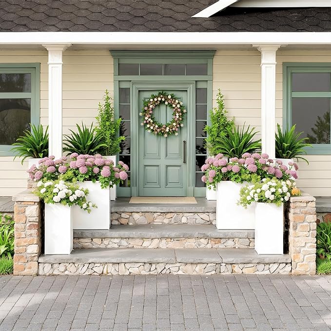 Planter Box Outdoor 38"W x 10.2"D x 30"H- Tall Rectangular Planters for Outdoor Patio/Porch, All-Weather with Anti-dumping Kit, Durable Galvanized Steel, Modern Design for Plants, Flower,Garden-Ruum Studio Home