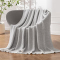 MIULEE Light Grey Super Soft Throw Blanket for Couch, Cozy Fluffy Warm Throws Knit Blankets for Sofa, Bed, Chair, Living Room, Camping, Picnic, 50 x 60 inch-Ruum Studio Home