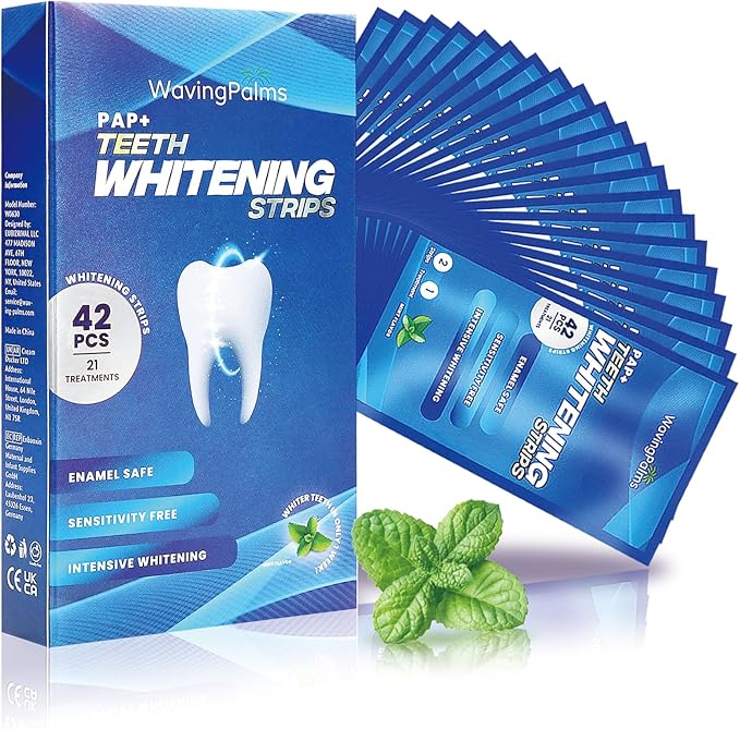 Professional Whitening Strips for Sensitive Teeth:Hydrogen Peroxide-Free Treatments - Effective & Gentle Dental Whitener (42 Count (Pack of 1), Mint)-Ruum Studio Home