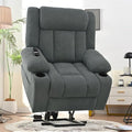 Oversize Power Lift Recliner Chair for Big and Tall with Extended Footrest, Large Electric Lift Chairs, 400lbs Capacity, Remote Control, Cup Holders & Side Pockets-Ruum Studio Home