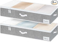 StorageWorks Extra Large Under Bed Storage Containers with Handles and Label Holder, 2 Pack Ultra-thick Fabric Underbed Bins, Closet Organizer for Clothes, Blankets, Sweater-Ruum Studio Home