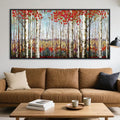 Mofutinpo Large Framed Wall Decor canvas Red Leaves White Birch Tree Wall Art For Living Room bedroom rustic kitchen Modern painting Artwork 29x58 Large Size Black Framed-Ruum Studio Home