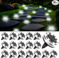 Solar Ground Lights Outdoor 18 Pack Waterproof, Upgraded Solar Garden Lights with 4 Side Light, Stainless Steel Solar Powered Disc Landscape Light for Walkway Lawn Yard Patio Deck-Cool White-Ruum Studio Home