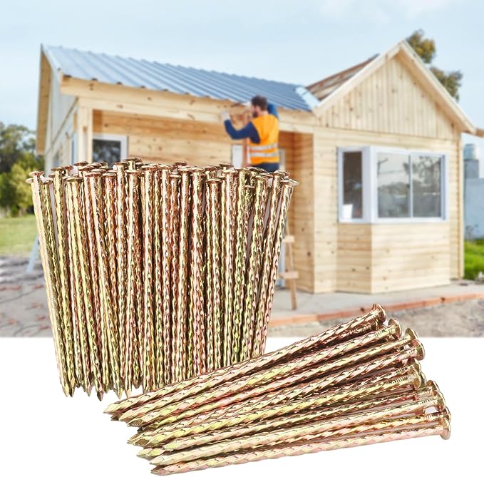 80 PCS 6 Inch Spiral Metal Galvanized Landscape Spikes, Galvanized Non-Rust Metal Garden Stakes, Garden Nails for Artificial Turf, Weed Barrier, Tent, Carpentry and More, by GENHAKON.-Ruum Studio Home