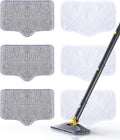 ScrubWiz Steam Mop Pads with Washable and Reusable, 6 Pack Replacement, 2 Material Types Accessories Compatible With Steamer Mop for Cleaning Floors and Carpets, White and Gray-Ruum Studio Home