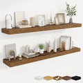 fuqing Floating Shelves for Wall, Bathroom Shelf Wall Mounted for Storage, Shelves with Invisible Bracket for Bedroom, Kitchen, Living Room, Farmhouse Small Book Shelf, 55 Inch Set of 2, Rustic Brown-Ruum Studio Home