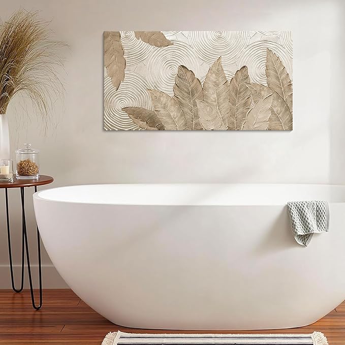 Minimalist & Modern Art for Bedroom Decor Framed Abstract Artwork for Walls Neutral & Contemporary Beige Wall art - Artwork for Living Room and Boho Style Large Abstract Wall Art 20×40IN-Ruum Studio Home