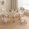 Kid Table and Chairs, Height Adjustable Childrens Table and Chair Set, Kids Tables for Age 2-8, Graffiti Desktop, Table for Kids with 4 Seats, Small Kids Table, Max 300lbs-Ruum Studio Home