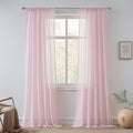 FMFUNCTEX Linen Sheer Curtains for Bedroom, Pink Curtains 84 inches Long for Living Room, Blush Pink Farmhouse French Flax Blend Window Draperies, Rod Pocket 2 Panels Set-Ruum Studio Home