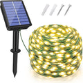 Solar String Lights 120LED 40FT, IP67 Waterproof Solar Lights for Outside with 8 Lighting Modes, Upgraded Solar Panel Fairy Lights for Garden Party Wedding Decorations (Warm White)-Ruum Studio Home