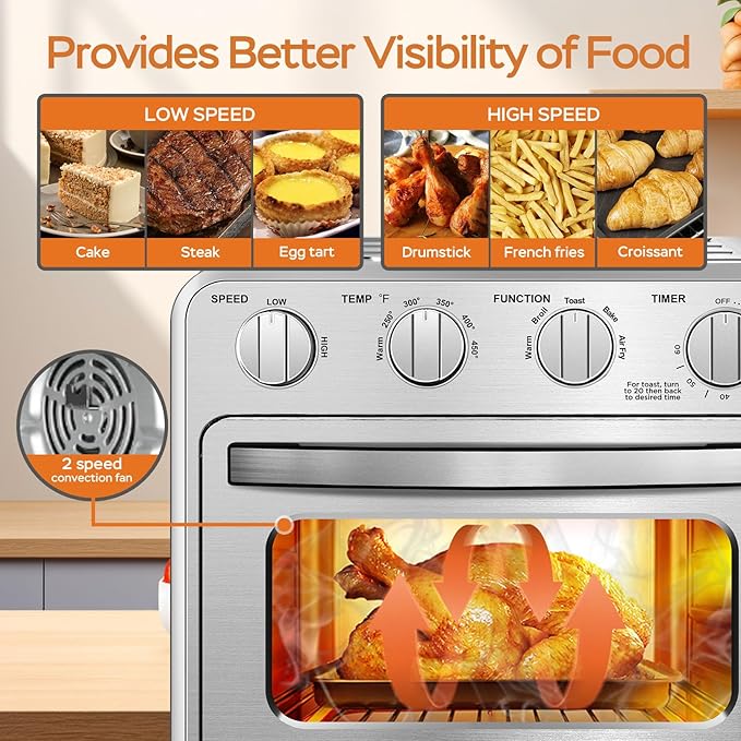 Air Fryer, Geek Chef Convection Air Fryer Toaster Oven, 4 Slice Toaster Airfryer Countertop Ovens, Electric Hot Ovens Oilless Cooker, Accessories & E-Recipes Included, ETL Listed, 16QT-Ruum Studio Home