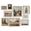 Vintage Landscape Wall Art - Set 9 French Country Vintage Antique Warm Aesthetic Gallery Wall Art, Sketch Poster Farmhouse Wall Decor Vintage Prints Wall Decor, Country Wall Art(11X14 IN UNFRAMED)-Ruum Studio Home