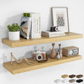RICHFOCUS 40Inch Floating Shelves for Wall 2 Pack Shelves for Bedroom|Kitchen|Bathroom Wall Mounted Rustic Wood Floating Shelf with Invisible Brackets for Books|Storage|Decor, Oak-Ruum Studio Home