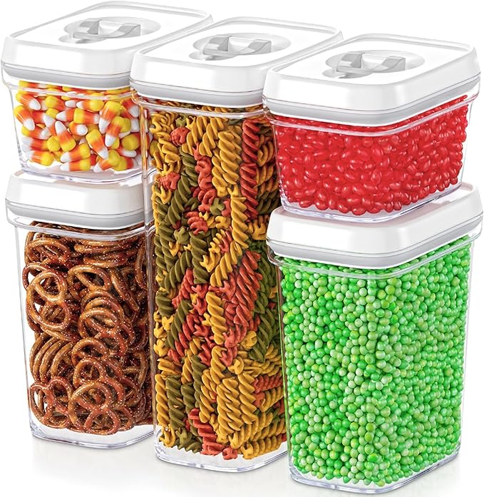 DWËLLZA KITCHEN Airtight Food Storage Containers with Lids - 5 Piece Set - Kitchen Accessories - Pantry Organization and Storage Containers for Food - Clear BPA-Free - Keeps Food Fresh & Dry-Ruum Studio Home