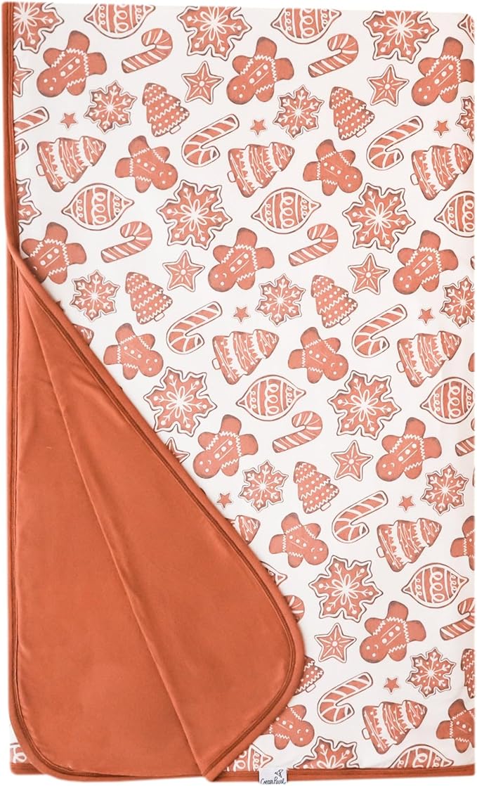 Copper Pearl Jumbo Premium Knit 3 Layer Stretchy Throw Blanket 'Gingerbread'-Ruum Studio Home
