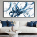 AJAZIKO Blue Wall Art Large Pictures for Living Room Abstract Wall Decor Wall Decoration Print Pictures Canvas Framed Artwork Paintings for Office Above Bed Wall Decor 24×48IN-Ruum Studio Home