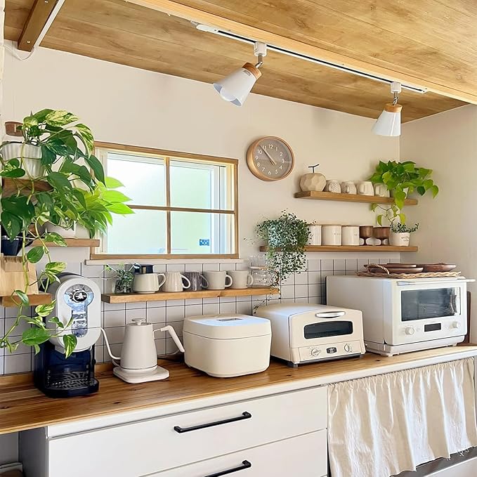 IAE Floating Wall Shelves 36 inch,Bathroom Shelves Wall Mounted,Invisible Shelves Floating Kitchen Shelves,Wooden Wall Shelves with Brackets for Living Room Wall Mounted,Easy Install,Set of 2,Natural-Ruum Studio Home