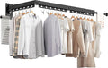 Wall Mounted Clothes Hanger, Aluminum Clothes Drying Rack, Space Saver, Retractable, Windproof Holes, with Clips-Ruum Studio Home